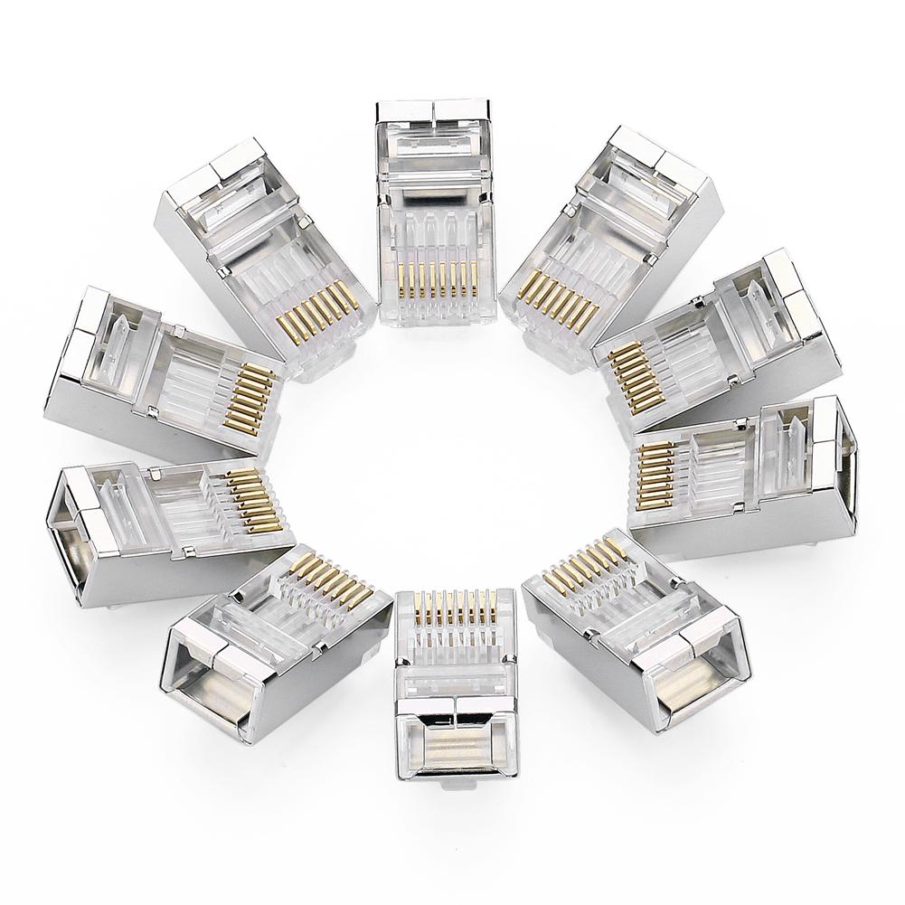 Set 10x Connector RJ45, Conector UTP Metalic, Ugreen NV111, Cat6