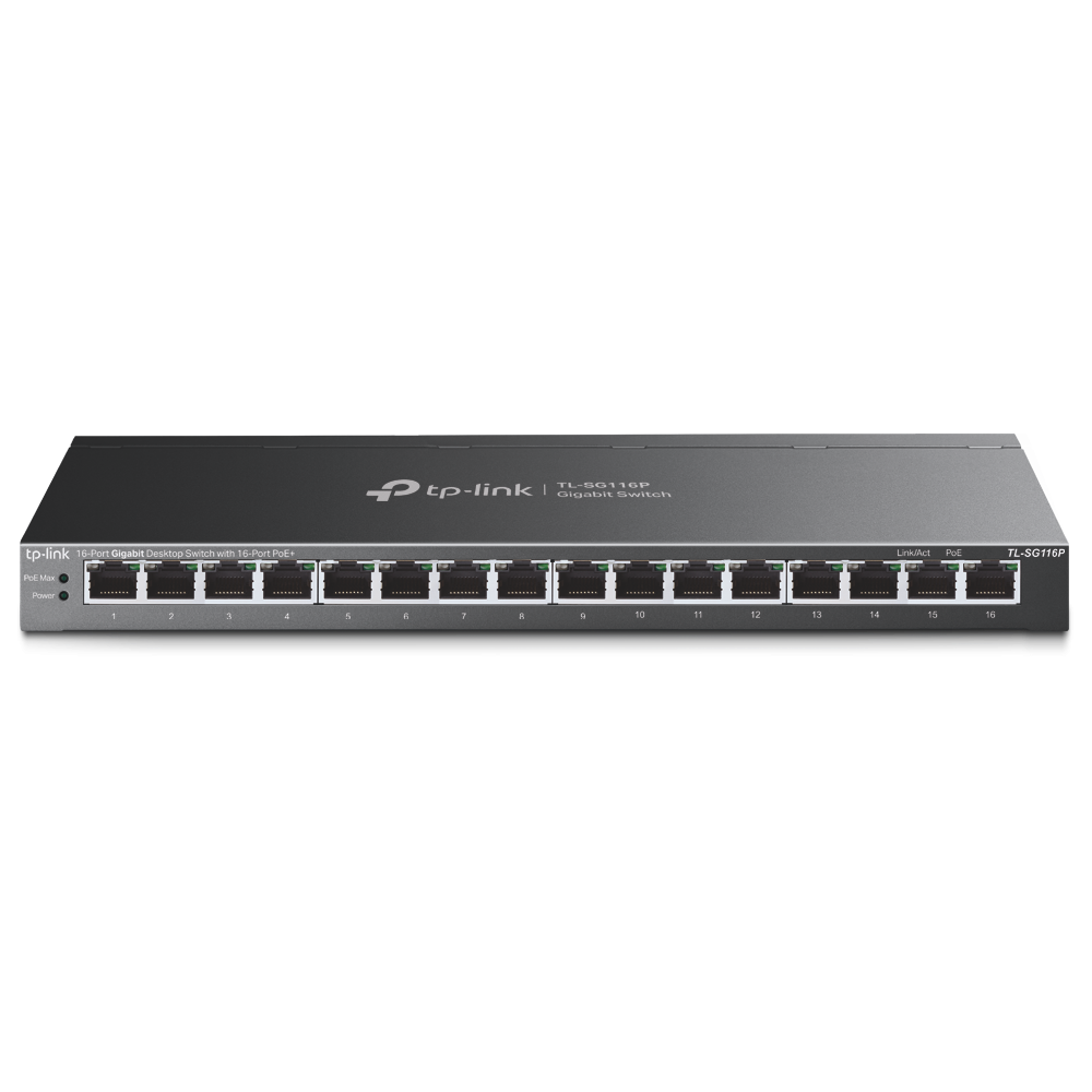 Switch TP-Link TL-SG116P, 16x1000Mbps(16xPOE+)