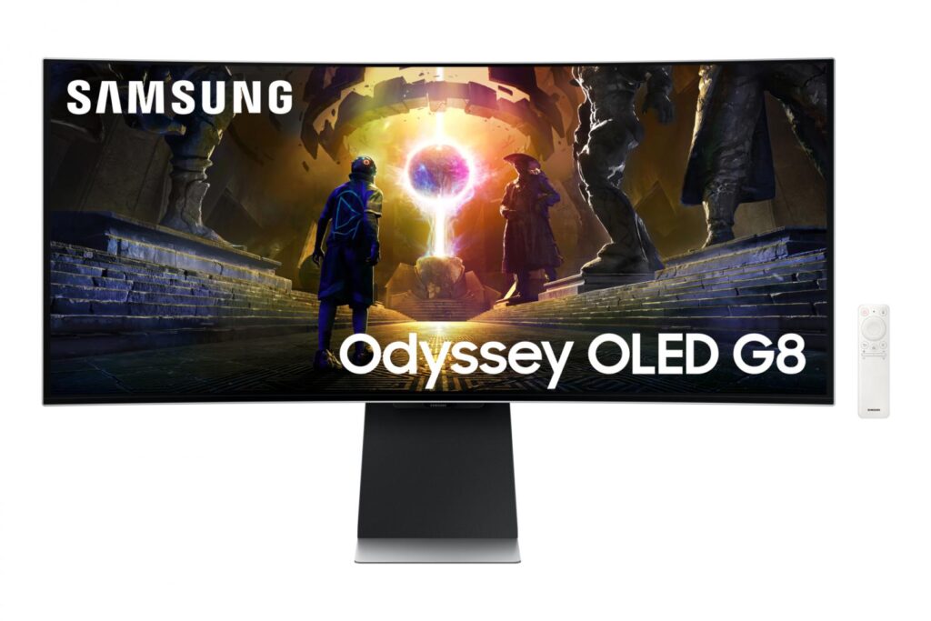 Monitor Gaming Curbat OLED Samsung Odyssey G8 34″, WQHD (3440 x 1440), 175Hz, 0.03ms, Boxe, HDMI, DisplayPort, argintiu