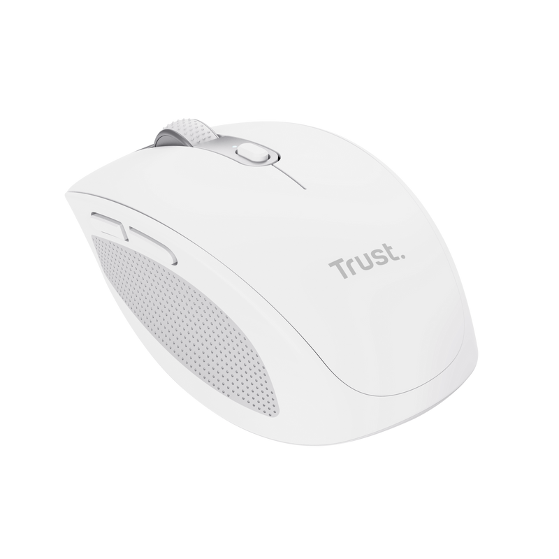 Mouse Wireless Trust OZAA, silentios, compact, Bluetooth + 2.4GHz, 800-3200 DPI, Alb