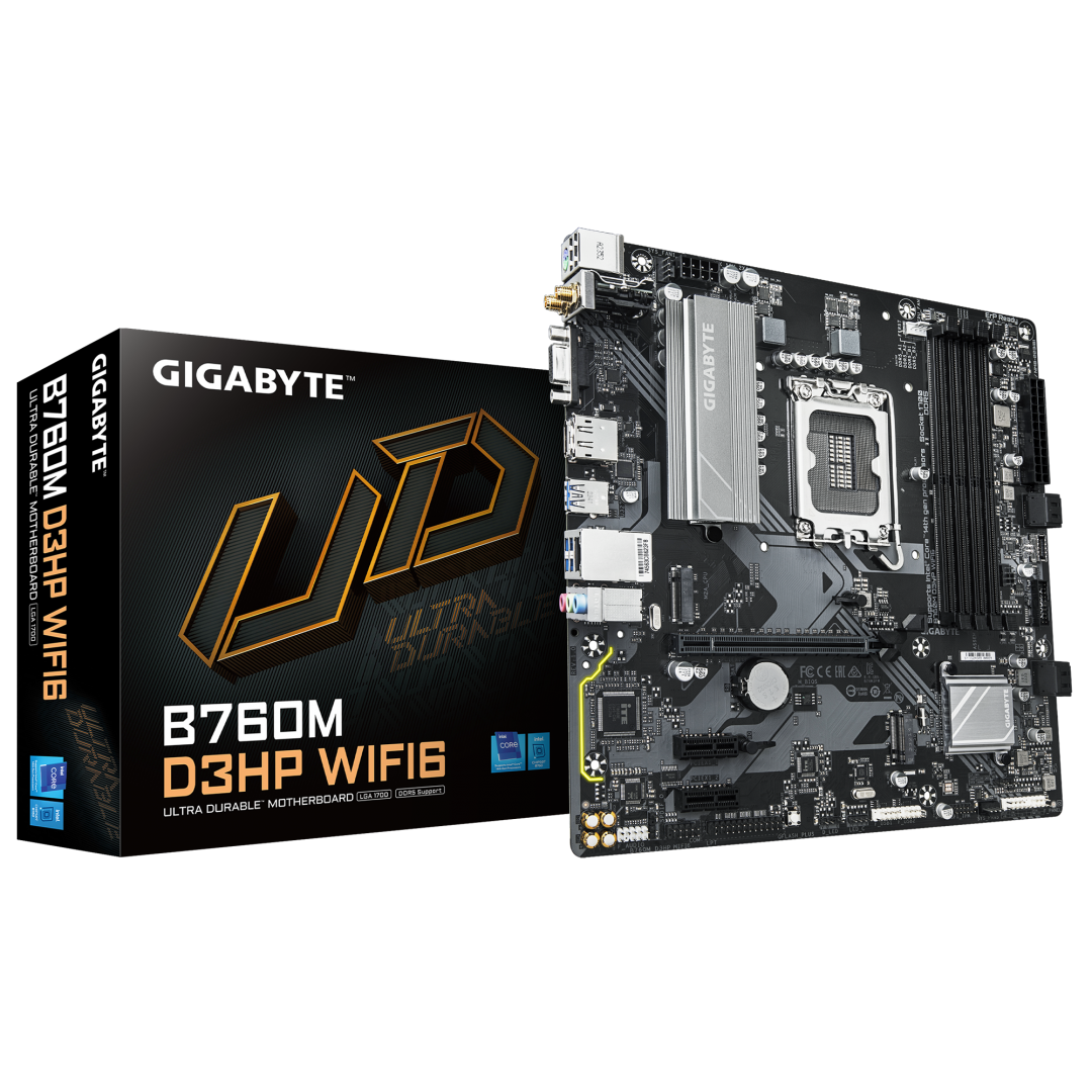Placa de baza Gigabyte B760M D3HP WIFI6, DDR5, Socket LGA1700, mATX, Negru 1 Placa de baza Gigabyte B760M D3HP WIFI6, DDR5, Socket LGA1700, mATX, Negru