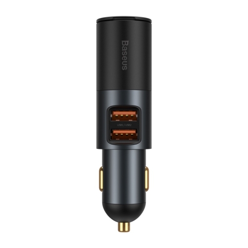 Incarcator auto Baseus Share Together, 2xUSB, cu port de expansiune pentru bricheta, 120W, Quick Charge, Negru