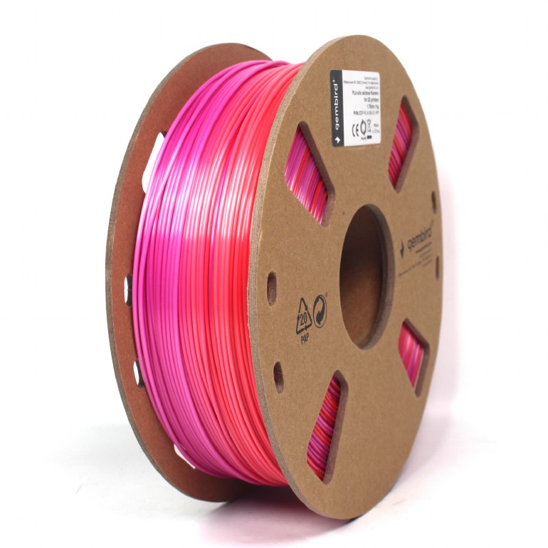 Filament 3D, PLA Silk Rainbow, rosu/visiniu, 1.75mm, 1kg/spula 1 Filament 3D, PLA Silk Rainbow, rosu/visiniu, 1.75mm, 1kg/spula