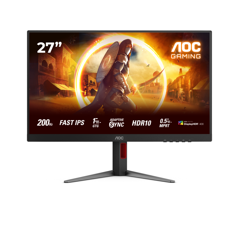 Monitor AOC 27G4HA 27inch Fast IPS Full HD G-Sync HDR10 200Hz 1x DisplayPort 1 x headphone 2xHDMI2.0 Negru
