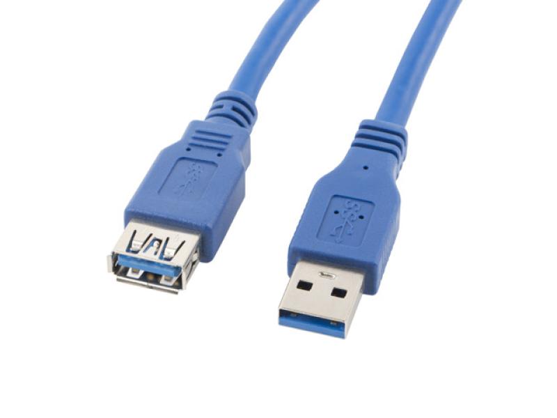 Cablu prelungire USB 3.0 Lanberg, 1.8 m, Albastru
