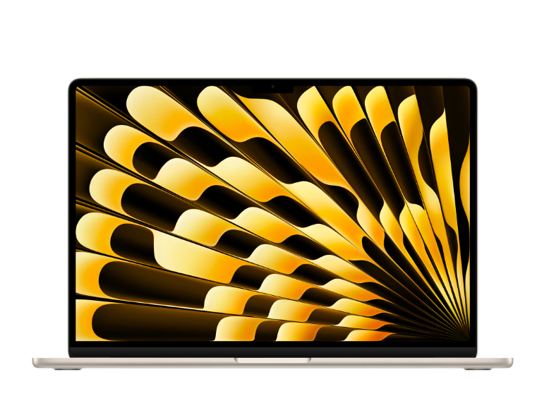 Laptop Apple MacBook Air 15″, cu procesor Apple M4, 10 nuclee CPU si 10 nuclee GPU, 16GB RAM, 512GB, Starlight, Tastatura Internationala, Manual RO