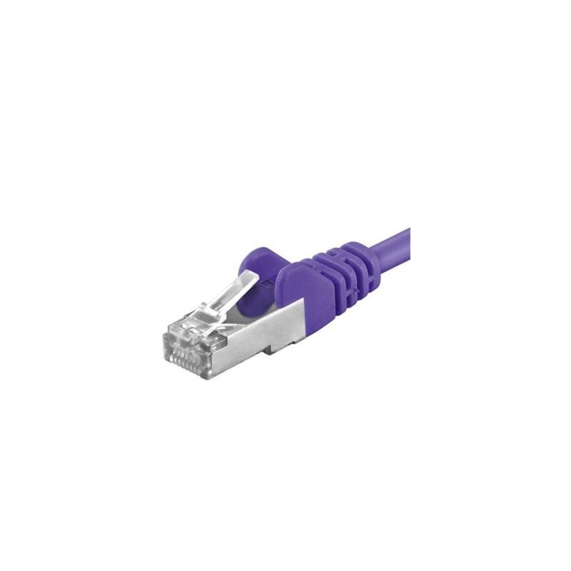 Cablu Patchcord SFTP RJ45-RJ45 Cat.6A, 0.25m, violet, cupru integral, 26AWG