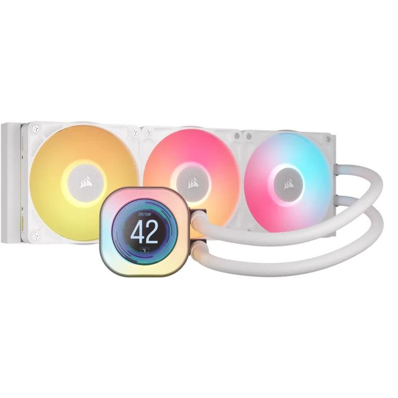 Cooler procesor Corsair iCUE LINK TITAN RX LCD AIO, 360mm, RGB, racire cu lichid, alb