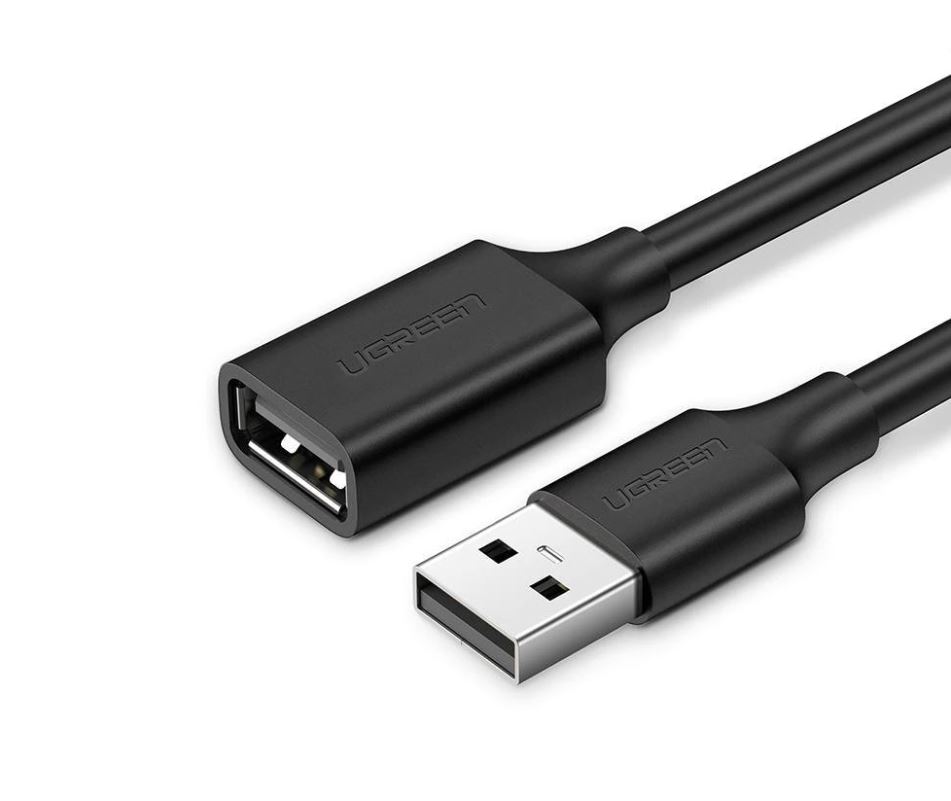 Cablu USB Ugreen prelungitor, US103 USB 2.0 (M) la USB 2.0 (T), 2 m, negru