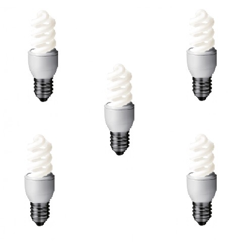 Set 5 becuri economice Panasonic EFD8E65HD-5, putere lampa 8W, echivalent pentru incandescenta 45W