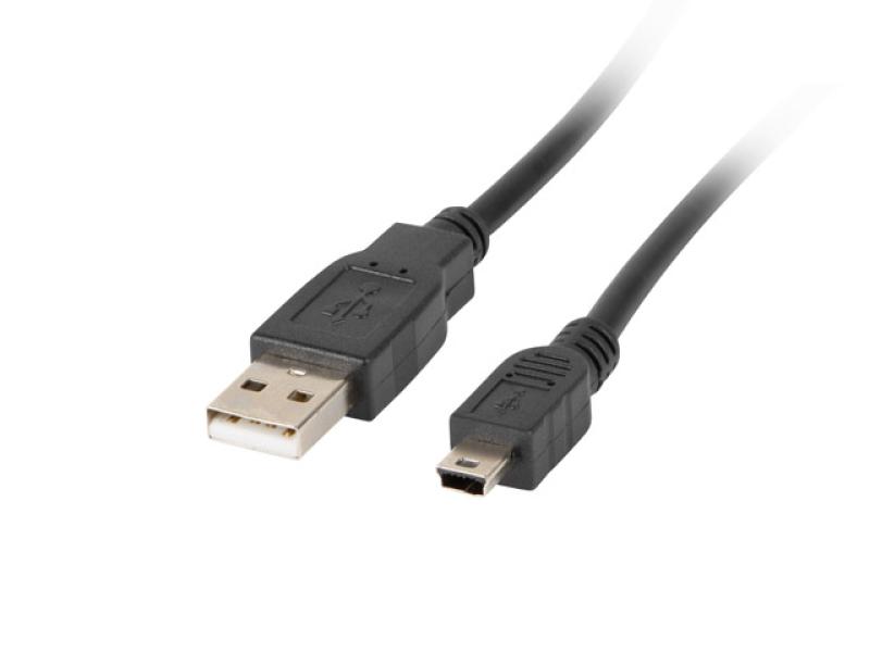 Cablu Lanberg, USB 2.0 tata la mini USB tata 5 pini,1.8m, negru