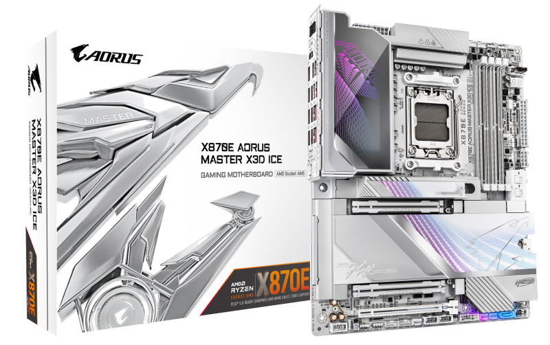 Placa de baza Gigabyte X870E AORUS MASTER X3D ICE, AM5, DDR5, BT, WIFI 7, ATX, ALB