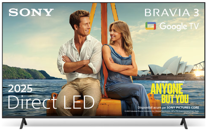 Televizor Sony BRAVIA 3 LED 50S35, 126 cm, Smart Google TV, 4K Ultra HD, Clasa E (Model 2025)