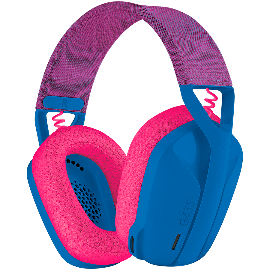 Casti gaming wireless Logitech G435 Lightspeed, Blue/Raspberry
