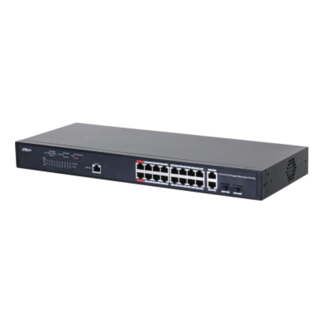 Switch Dahua PFS4218-16GT-130 cu 16 porturi gigabit PoE, 2 porturi gigabit 4 Switch Dahua PFS4218-16GT-130 cu 16 porturi gigabit PoE, 2 porturi gigabit - imagine 4