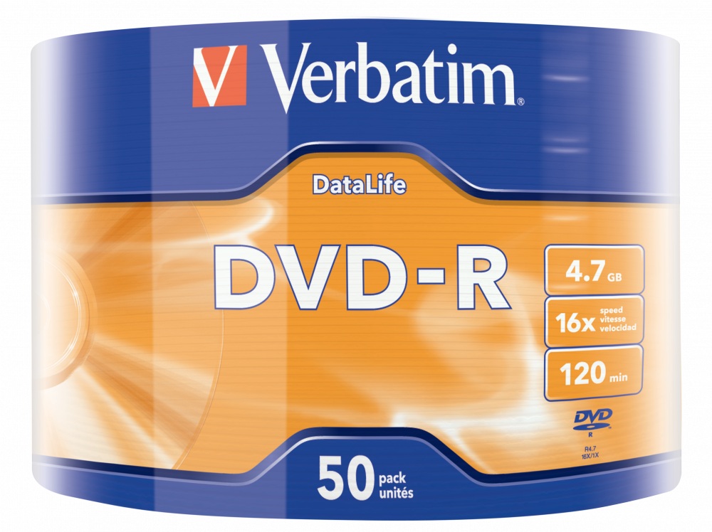 Cutie 50 blankuri Verbatim DVD-R 16X 4.70GB SP 50PK