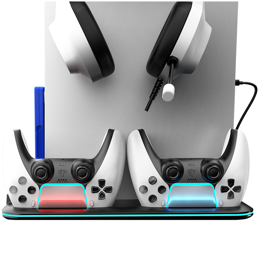 Statie incarcare/cooler Canyon CS-51 RGB pentru PlayStation 5 Negru 3 Statie incarcare/cooler Canyon CS-51 RGB pentru PlayStation 5 Negru - imagine 3