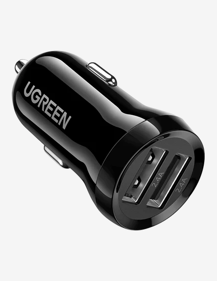 Incarcator auto Ugreen, ED018 2 x USB Output 5V/4.8A max, total output 24W, pt. bricheta auto, negru