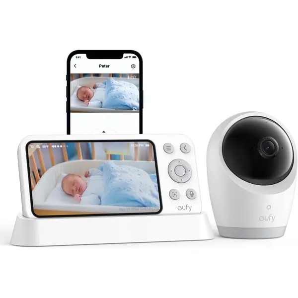 Monitor baby eufy E21, 4K UHD, Display 5” 720p 8X Zoom, Alb