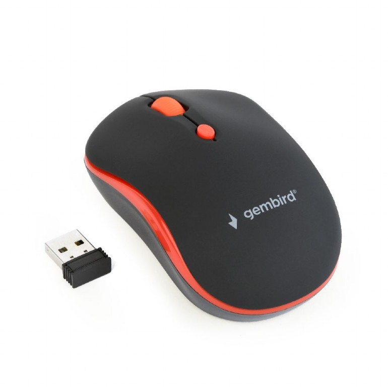 Mouse, wireless Gembird, 1600 dpi, Negru / Rosu, MUSW-4B-03-R