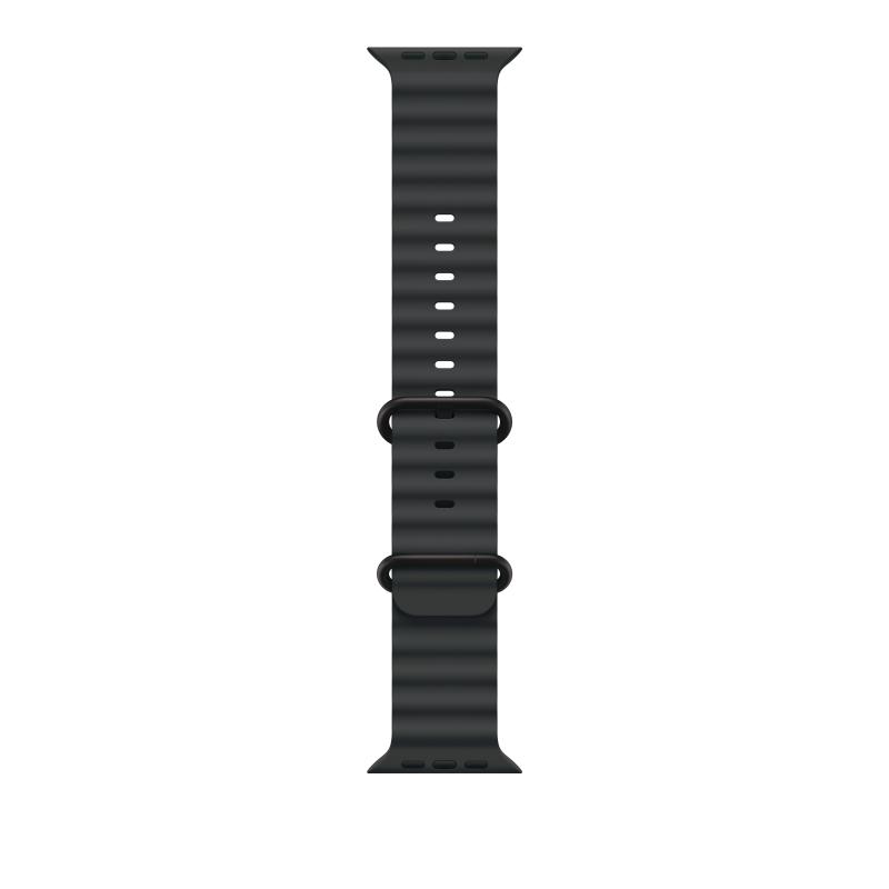 Curea pentru Apple Watch 49mm, Black Ocean Band – Black Titanium Finish