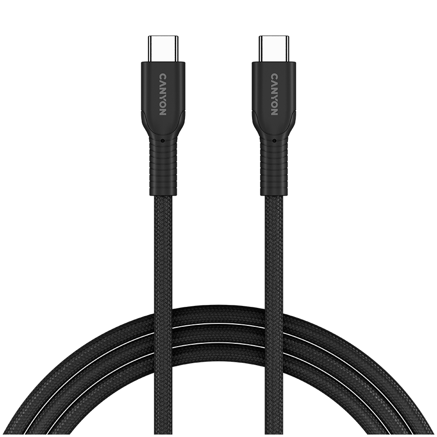 Cablu de date Canyon CND-CCAP60AB10B, USB-C – USB-C, 1 m Negru