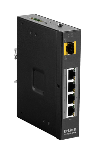 Switch D-Link DIS-100G Industrial Railmount Gigabit 4x RJ-45 1x SFP PoE+