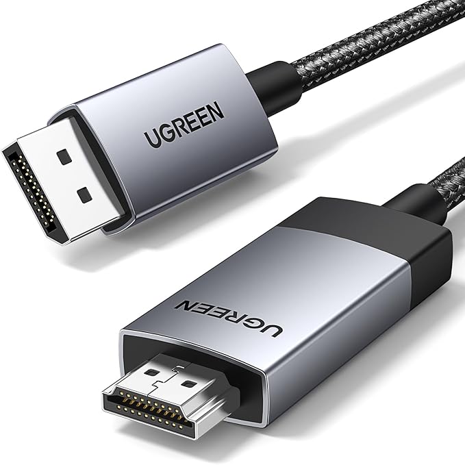 Cablu video UGREEN DP119, DisplayPort tata – HDMI tata, 4K, 60Hz, 3m, Gri