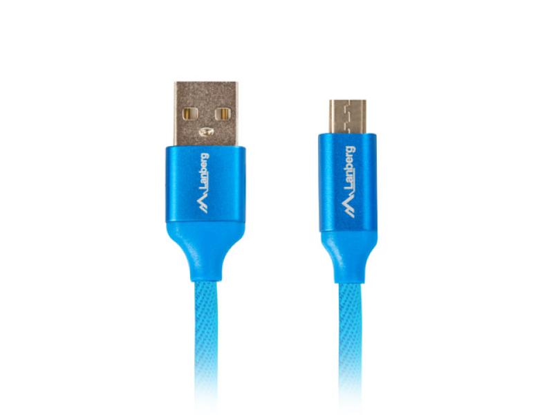Cablu de conectare cu incarcare rapida, Lanberg, USB Micro /B(tata)->USB A(tata) 3.0,1.8, albastru