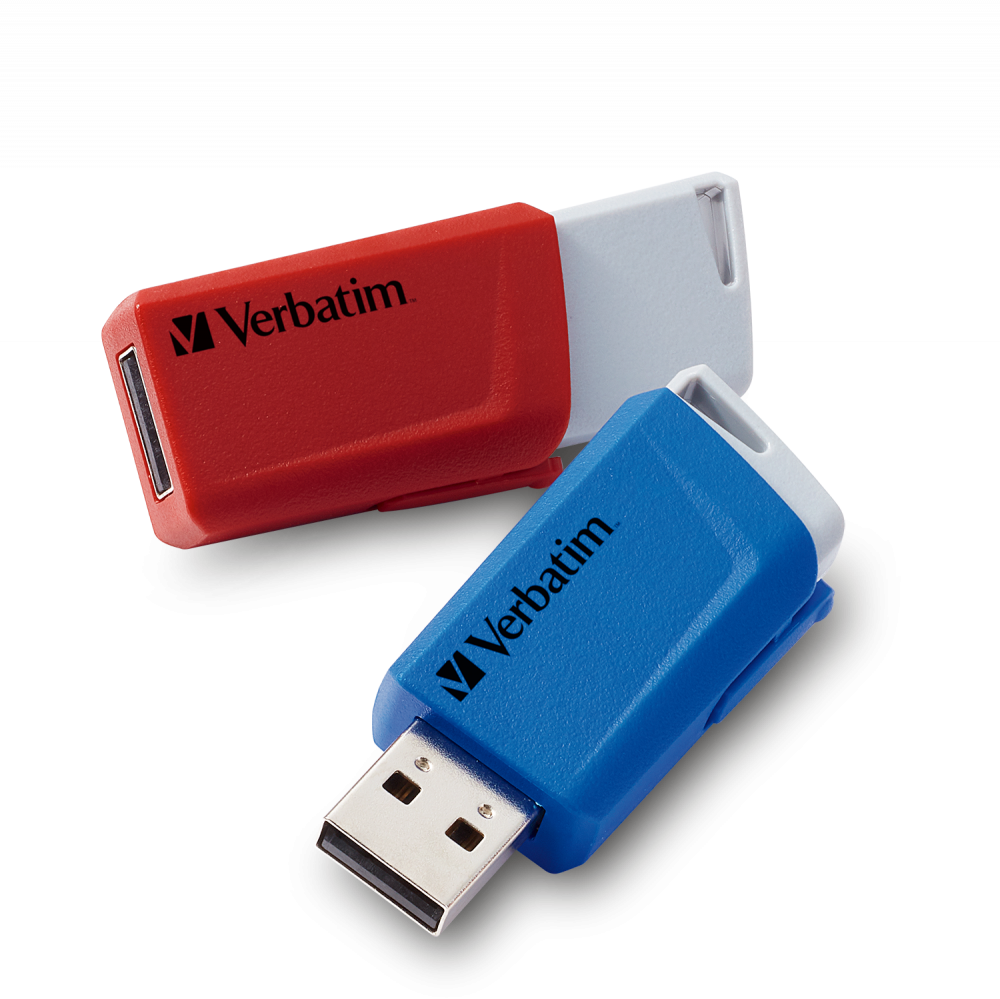 Set 2xStick memorie, Verbatim, 2 x 32 GB, USB 3.2, 80/25 MB/s, Rosu/Albastru
