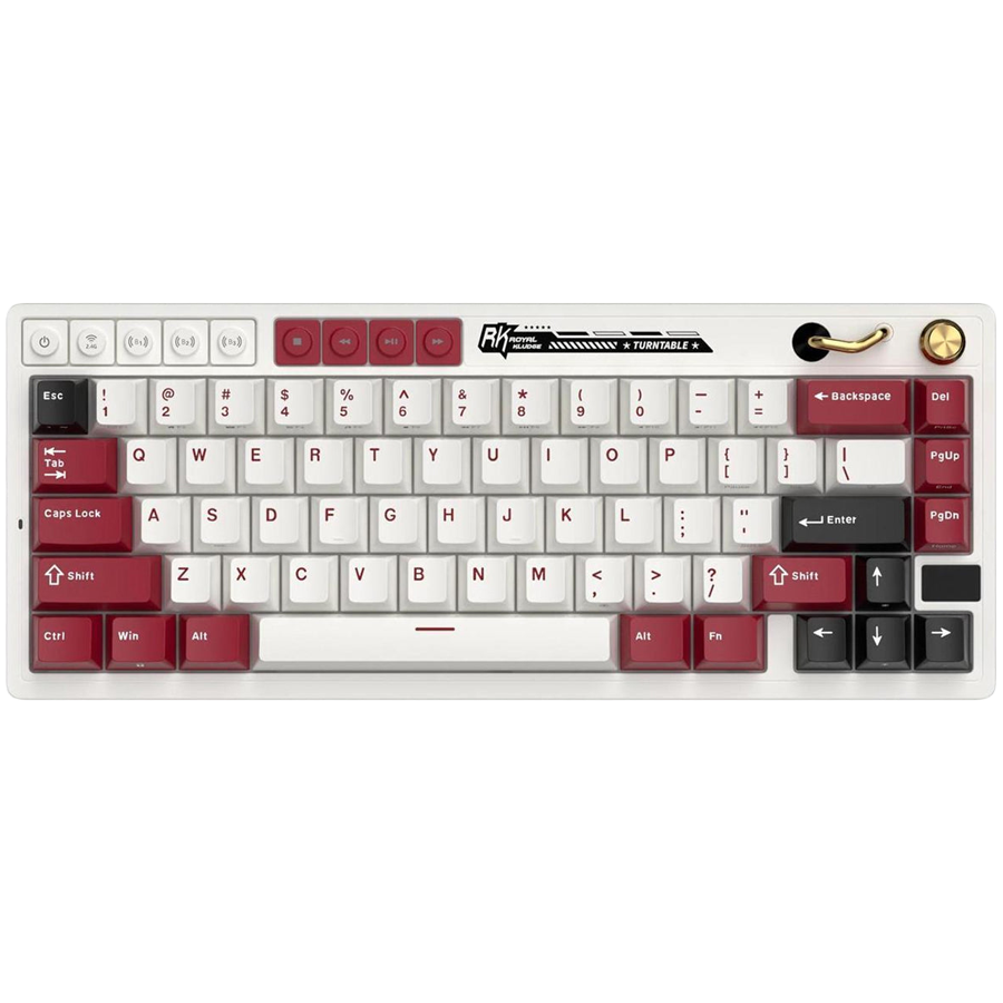 Tastatura Gaming Royal Kludge RK-M65, Beige switch, iluminare RGB, Wireless 2.4Ghz, Bluetooth Multicolor