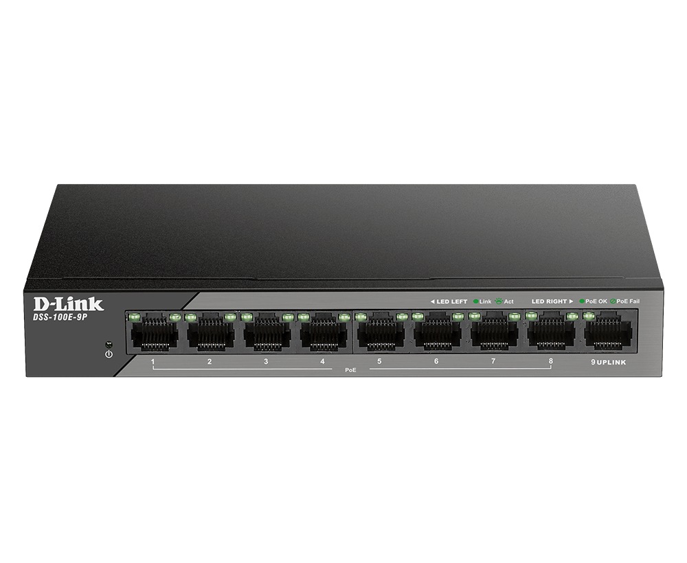 Switch D-Link DMS-106XT Surveillance, 8 Porturi PoE
