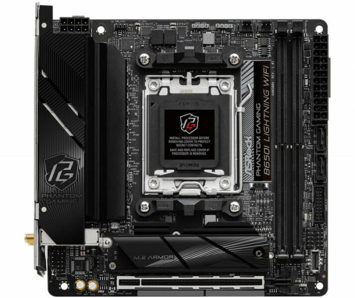 Placa de baza mini-ITX, Asrock, SATA III, Procesor AMD Ryzen 7000, Negru