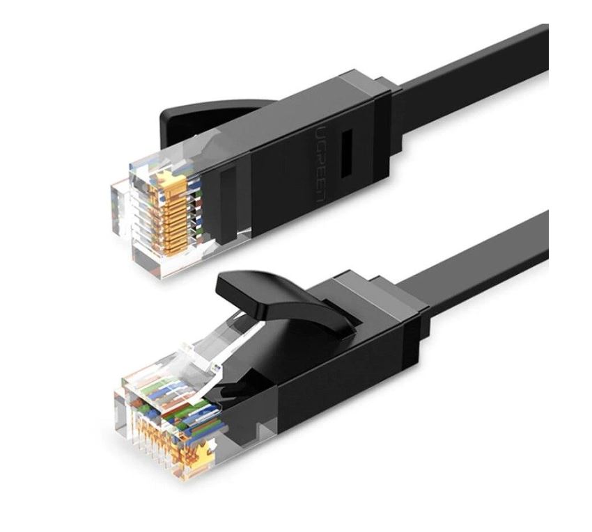 UGREEN Cablu de retea Ethernet plat RJ45, Cat.6, UTP, 1m – negru