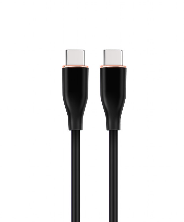 Cablu alimentare si date GEMBIRD, pentru smartphone, USB 2.0 Type-C (T) la USB 2.0 Type-C (T), 60W, 1.5m, protectie silicon, negru