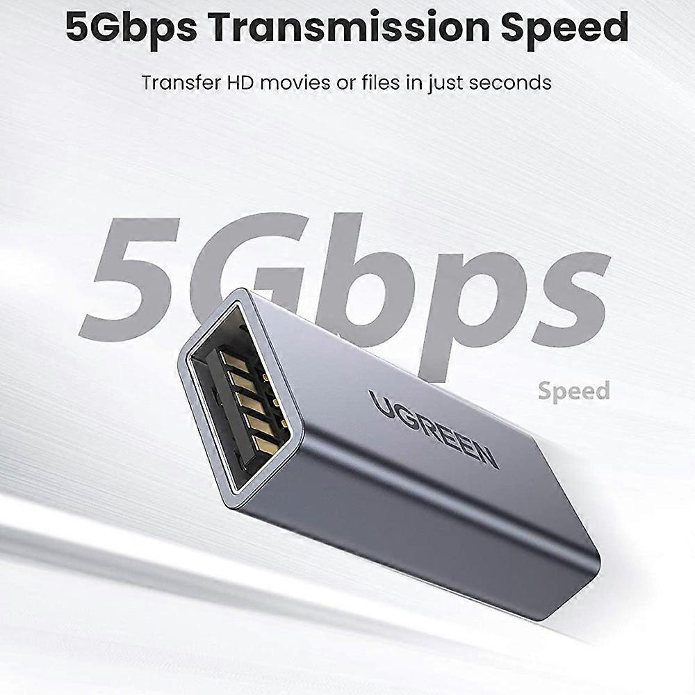 Adaptor Ugreen „US381” USB 3.0 (M) la USB 3.0 (M), aluminiu, gri 2 Adaptor Ugreen „US381” USB 3.0 (M) la USB 3.0 (M), aluminiu, gri - imagine 2