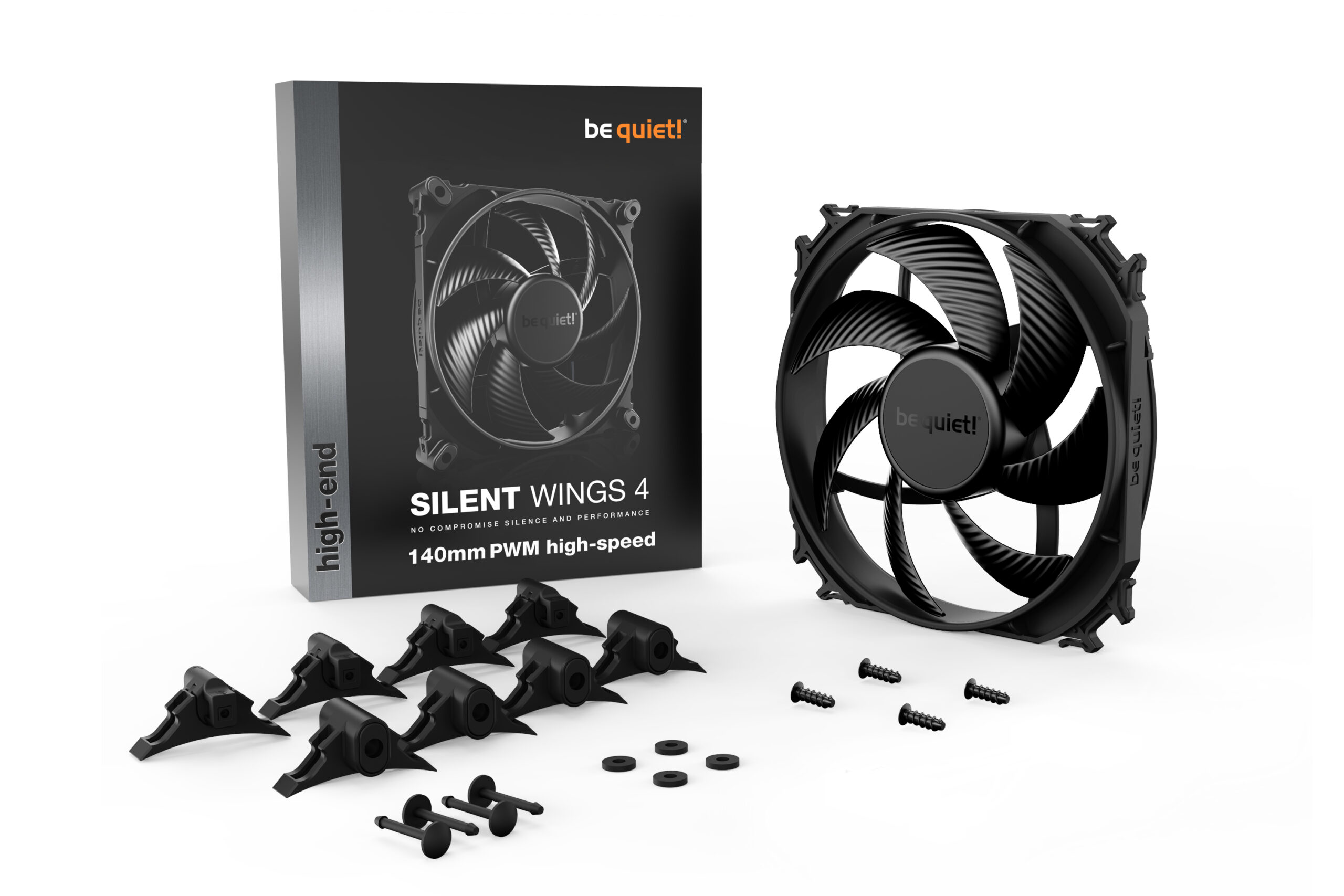 Ventilator be quiet! SILENT WINGS 4 140mm PWM high-speed, BL097 2 Ventilator be quiet! SILENT WINGS 4 140mm PWM high-speed, BL097 - imagine 2