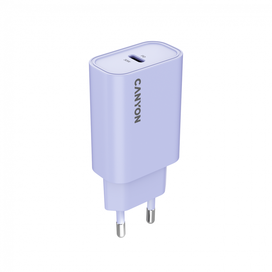 Incarcator retea CANYON CNE-CHA30CLPU OnCharge 30CL, 30 W, 1x USB Type-C PD Mov