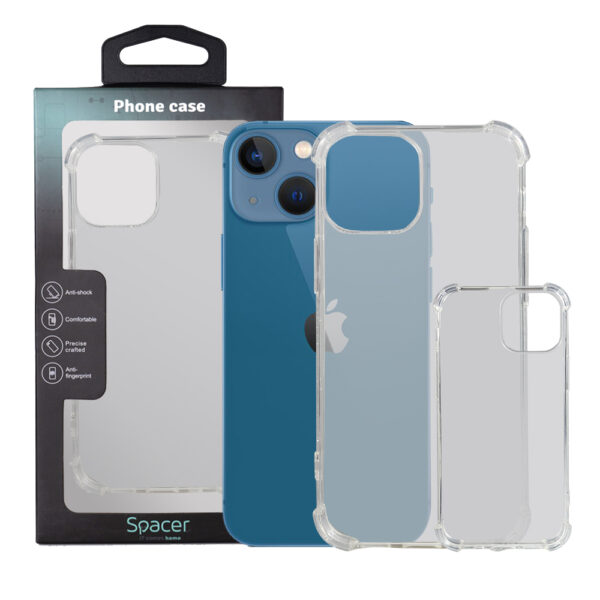 Husa de protectie Spacer pentru Iphone 13 Min, material flexibil TPU, Transparenta