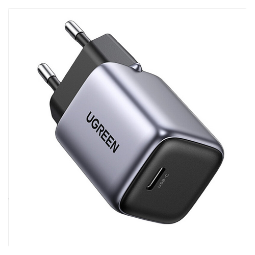 Incarcator retea Ugreen, Nexode CD319 Quick Charge 30W GaN, 1 x USB Type-C 5V/3A, include Cablu USB Type-C la USB Type-C 1 m, gri