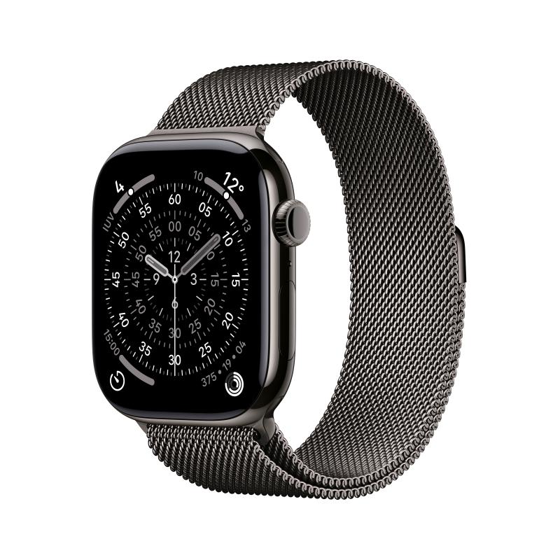 Apple Watch 11 GPS + Cellular, Carcasa Slate Titanium 46mm, Slate Milanese Loop – S/M