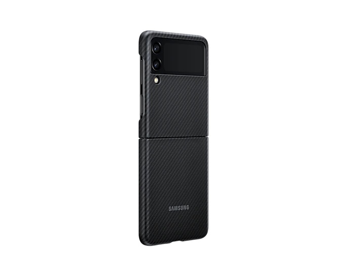 Husa Aramid Cover pentru Samsung Galaxy Z Flip 3 5G Black 4 Husa Aramid Cover pentru Samsung Galaxy Z Flip 3 5G Black - imagine 4