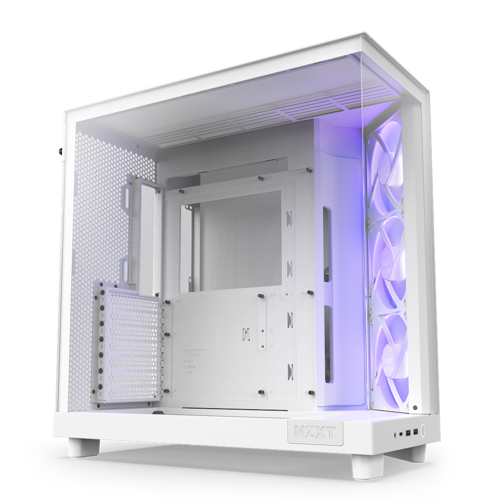 Carcasa NZXT H6 Flow RGB Mid-Tower Dual-Chamber, Mid-Tower, Alb