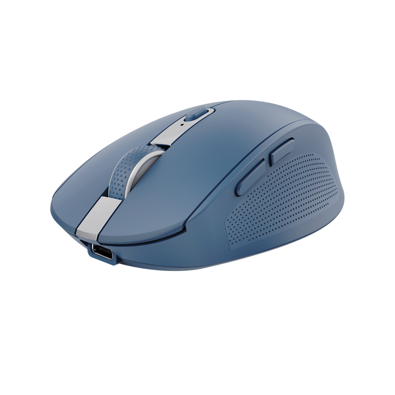 Mouse Wireless Trust OZAA, silentios, compact, Bluetooth + 2.4GHz, 800-3200 DPI, Albastru