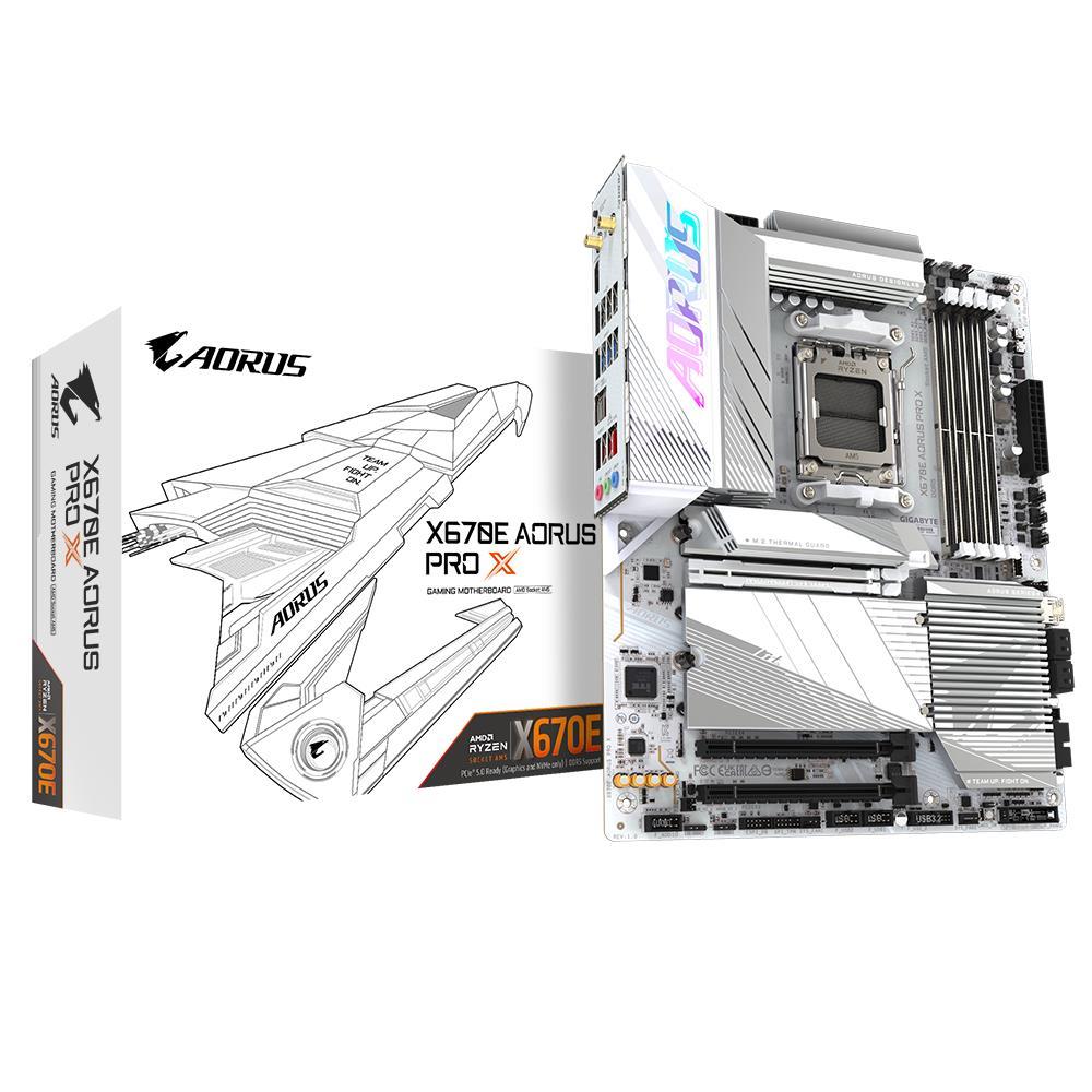 Placa de baza GIGABYTE X670E AORUS PRO X AM5, 4x DRR5, 1x HDMI 1x Front HDMI, 3x PCIE x16, 4x M.2, 4x SATA 6GB/s, ATX
