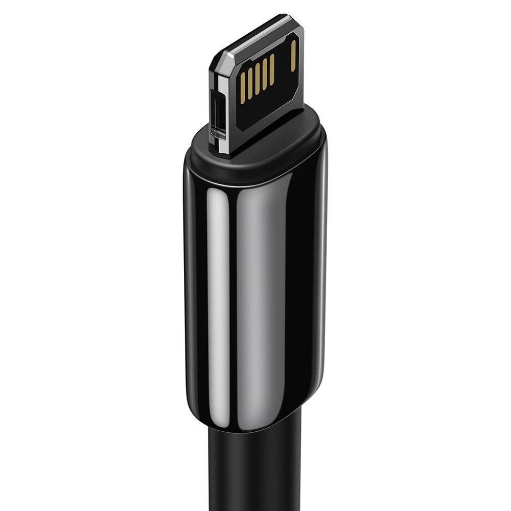 Cablu alimentare si date Baseus, Tungsten Gold, Fast Charging, USB la tip Lightning 2.4A braided 2m, Negru 3 Cablu alimentare si date Baseus, Tungsten Gold, Fast Charging, USB la tip Lightning 2.4A braided 2m, Negru - imagine 3