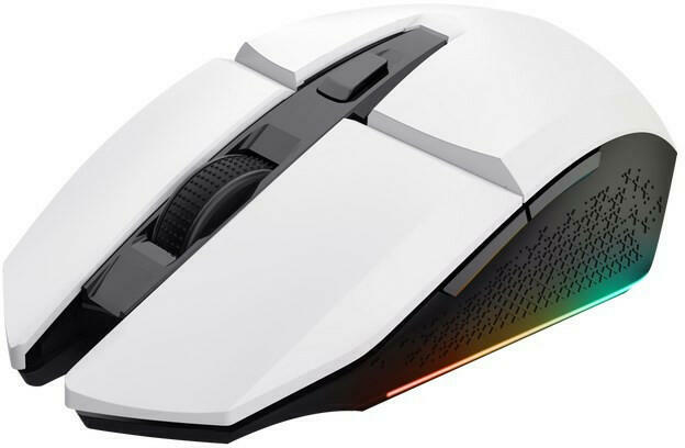 Mouse gaming wireless reincarcabil Trust Gaming GXT 110 Felox, timp de redare 80 de ore, 800-4800 DPI, iluminare LED multicolora, 6 butoane, mouse RGB, alb