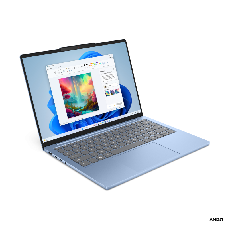 Laptop Lenovo IdeaPad Slim 5 13ARP10 cu procesor AMD Ryzen™ 5 7535HS pana la 4.55GHz, 13.3” WUXGA, IPS, 16GB LPDDR5x RAM, 512GB SSD, AMD Radeon™ 660M Graphics, No OS, Polar Blue