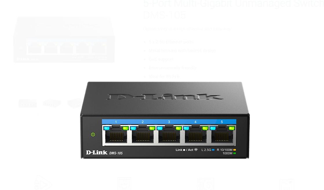 Switch, D-Link, 5 porturi, 2.5G 5 Switch, D-Link, 5 porturi, 2.5G - imagine 5