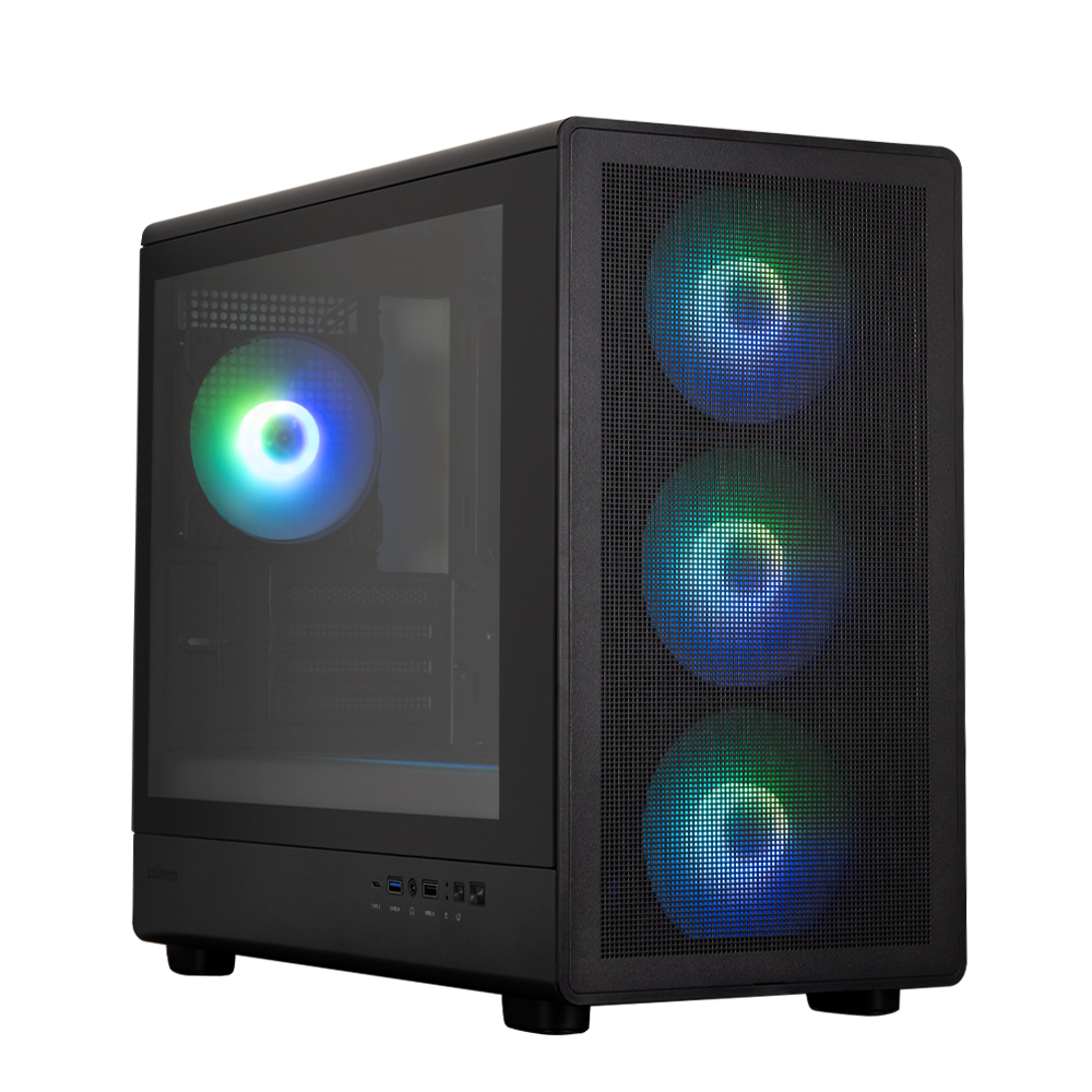 Carcasa ATX Semi-tower Zalman M5 Mini Tower, negru, otel, 4 sloturi de expansiune